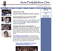 Tablet Screenshot of acutefamilymedicine.com